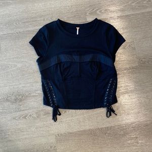 Black faux corset top